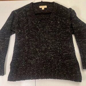 Michael Kors Black Charcoal Knit Wool Blend Sweater Women’s XS Extra Small
